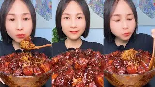 ASMR BRAISED PORK RICE BOWL | ASMR EATING SOUNDS | TENDER & JUICY COMFORT FOOD!