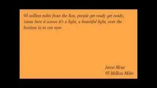 Jason Mraz - 93 Million Miles Lyrics
