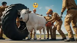 Real Life Rescue Team Saves Cow Trapped in Giant Tire | Emotional Rescue Story
