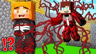 Джей-Джей превратился в Карнажа и заточил Веном Гёрл в Minecraft - Мейзен.