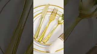 Gold Party Set That Shines - Plates + Cutlery + Napkins