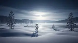 Moonlit Winter Silence ❄️ Deep Calm Landscape & Relaxing Music (5 HOURS)