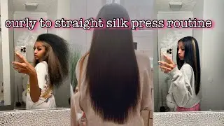 HOW TO GET BONE STRAIGHT NATURAL HAIR || silk press routine