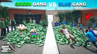 Franklin Blue Gang & Shinchan Green Gang 24 Hrs Money Collection Challenge In GTA 5!