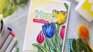 Copic Colored Tulips + Simon's Hello Gorgeous Release Hop