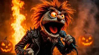 Halloween Night of Fire and Shadows | Metal Muppet AI  Music Video