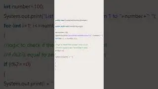 Java Program to to Display Even Numbers From 1 to 100 using for loop #java #coding