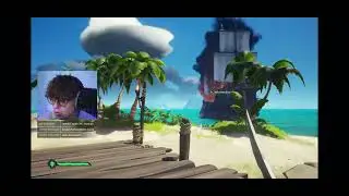 KOJI STARTED THE FIRE! Steve, DK, Koji and 5UP become fire fighters of the sea in Sea of Thieves