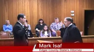 Mark Isaf takes the Oath of Office as Edgar County State's Attorney