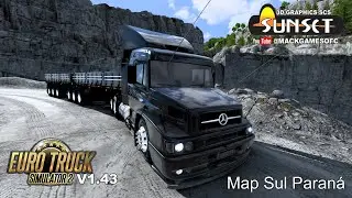 MAPA SUL PARANA [ETS2 V1.43] MOD GRAFICO SUNSET V3.3