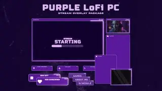 Purple LoFi Computer - Purple Twitch Overlay Package