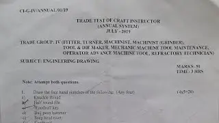 CITS 2019 ENGINEERING DRAWING SOLVED PAPER