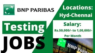Testing Jobs in PNB Pharibas # Testing Jobs in chennai 2020 # Latest jobs notifications in 2020