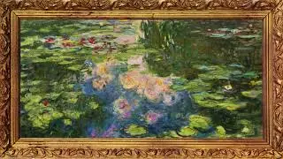 Claude Monet Water Lily Pond Classical Painting 4K Golden Frame TV Art Background Screensaver