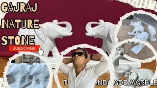 white marble elephant // natural stone elephant // best marble shop Udaipur