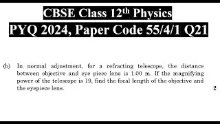 In normal adjustment for a refracting telescope, the distance between objective and eye piece lens i