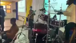 Abeiku Stix jams hard on drums