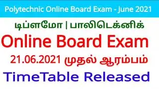 Polytechnic Online Board Exam Timetable - June 2021 | Diploma Board Exam Timetable | Diploma Exam