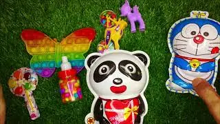 Bike chocolate , toy , butterfly toy , lollypop.(ASMR)