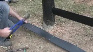 11 Prepare the horse fence rail for straining