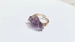 Wire Wrapped Raw Crystal Ring
