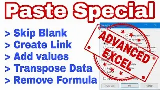 Paste special in excel | columns to rows excel | data transpose | remove formula in excel