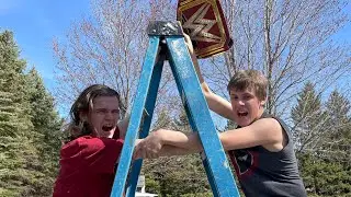 WWE ROCKS2423 vs Brother in a Extreme Rules Ladder Match!!!! (INTENSE BATTLE)