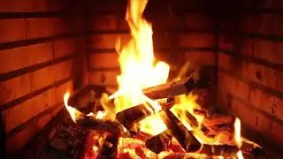 1 hour Fireplace burning Logs  relaxing with sound
