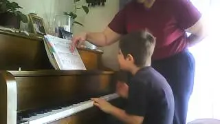 Music practice at home.
