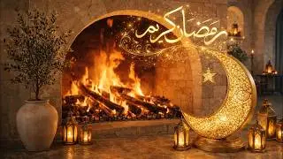 Ramadan Kareem 🌙 رمضان كريم | Luxurious Ramadan Fireplace Tv Art 2026 خلفية شاشة رمضان دافئة