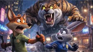 Epic Night Battle in New York &ndash; Fox & Rabbit vs Giant Sabertooth Tiger | Animated Action Movie