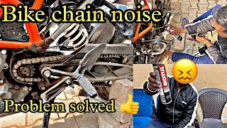KTM DUKE Chain Noise 😭 || How to solve and clean and lube chain || Big Problem 😫 #ktm #duke250