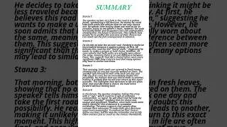 The Road Not Taken by Robert Frost Summary | #robertfrost #summary #poem #analysis