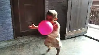 Baby Gitashi Playing with Balloon in Unique Way  | Cute Video