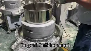 Stone milling grinder making tahini. WhatsApp/WeChat:0086-13702269575