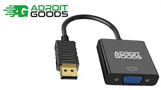 AdroitGoods Displayport to VGA (D-Sub) female computer cable - 1080p - Full HD - 10 cm - Black