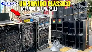 PUSO BAFLES Y TROMPETAS EN LA CALLE AL ESTILO RETRO SONIDO LA RUMBA