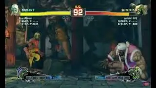 Ultra Street Fighter IV-Kampf: El Fuerte gegen pink Zangief