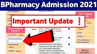 BPharmacy Registration Process 2021 || BPharmacy Admission 2021 ||