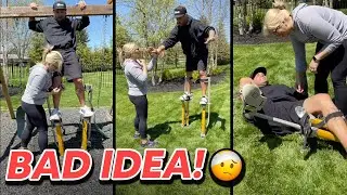 Он пытается ХОДИТЬ НА ХОДУЛЯХ! *Плохая идея*