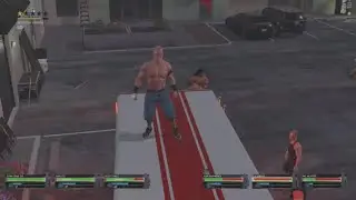 WWE 2K25 Cena '03 против Карлито, Холла, Найта, Пэта, Кена, драка на парковке в шести направлениях