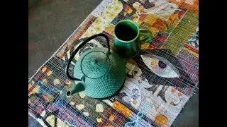 Tea Mat in Machine Boro Style/ Testing Water-Soluble Stabilizer #artteraphy  #fabricscraps