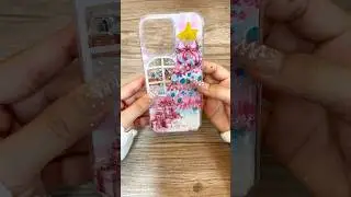 DIY Christmas phone case 🎄💕 #asmr #journaling #scrapbooking #phonecase #satisfying #journal #diy