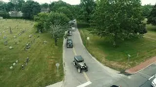 Hamptons Long Island Drone Aerial Footage of 4th of July Water Mill Auto Parade