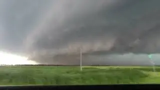 Massive #Supercell with insane inflow!  East Gackle #ndwx 6/20/22.