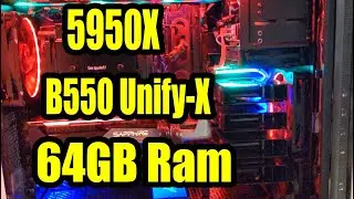 RGB'd 5950x on B550 Unify-X board. 64GB RAM, 32TB RAID5, 16TB Backup, with Hot-Swap 16TB Hard Disk