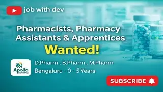 Apollo Pharmacy Job 2025 | Pharmacist, Pharmacy Assistant Vacancy | D.Pharm B.Pharm M.Pharm #job