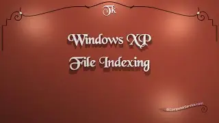 Windows XP : Disable File Indexing - Indexing Service