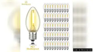 50PCS C7 LED Light Bulbs Plastic Shatterproof E12 Candelabra Base 1W Equal to 10W Replace Bulb For O
