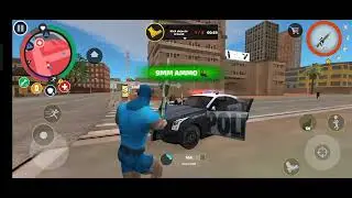 # The Mafia town city and rope Hero blue Hero game police fighting and police car blast#🚓